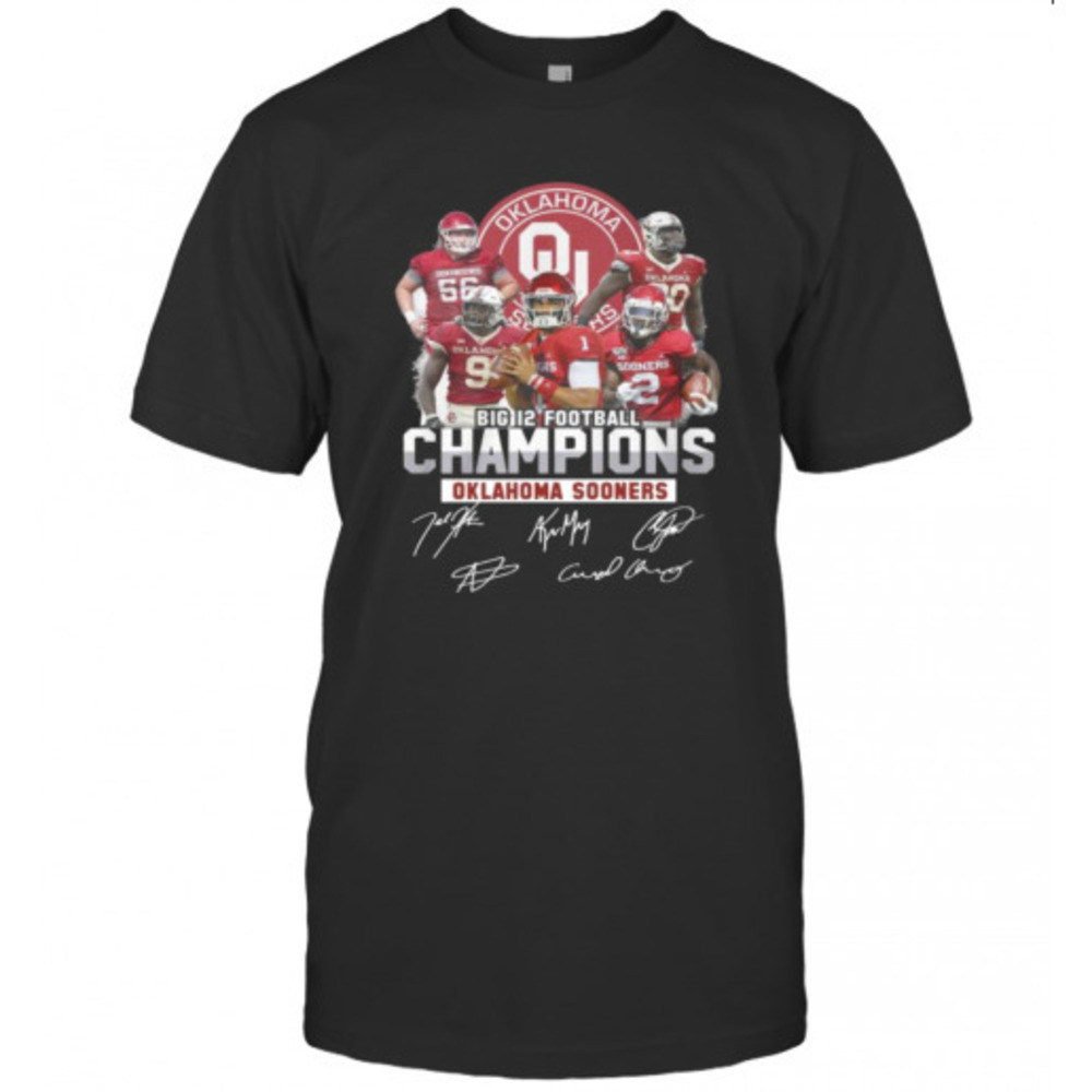 Big 12 Football Champions Oklahoma Ma Sooners Signatures Tshirt
